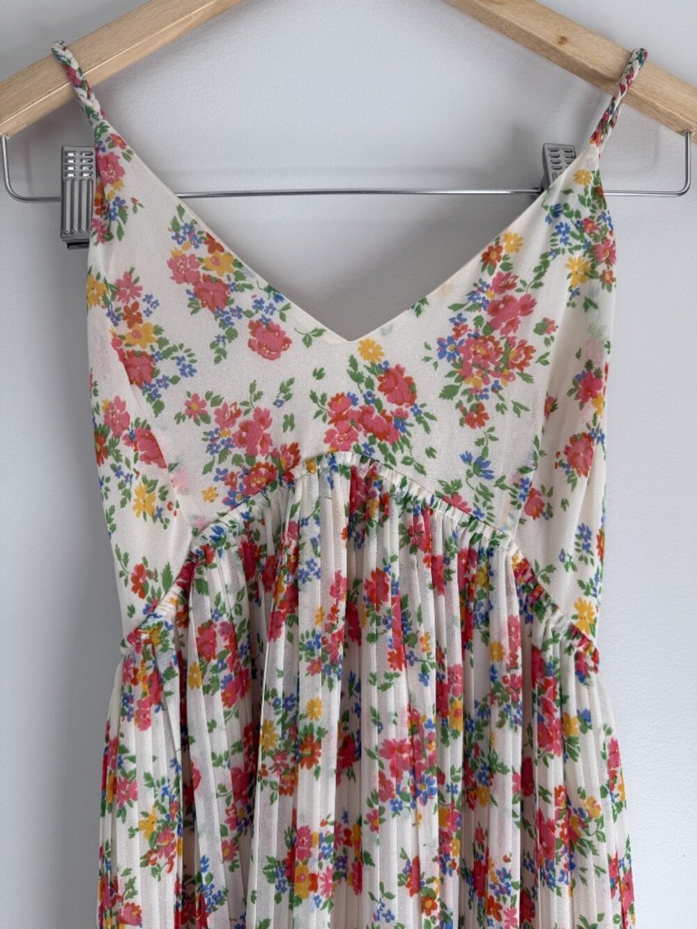 Sézane Floral Pleated Maxi Dress, Size FR 36 (US 4)